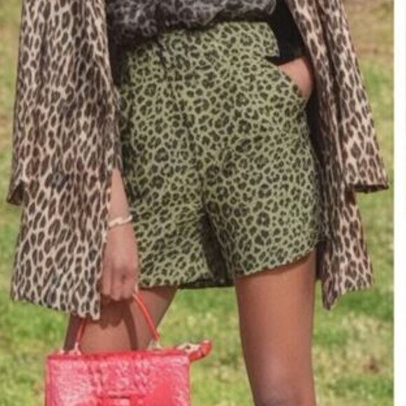 Zara High Waisted Belted Short In Leopard Print Size XS - Picture 2 of 8